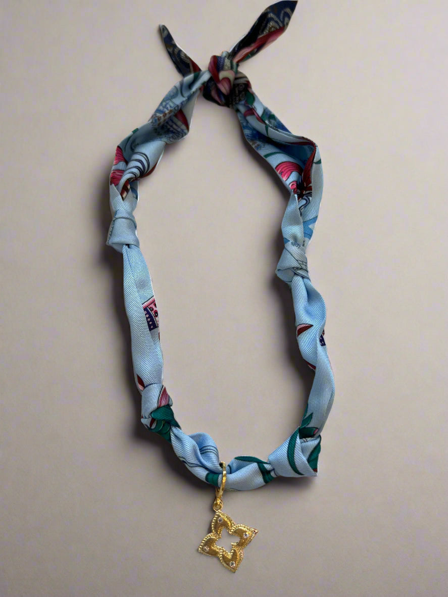 Scarf Necklace with Charm