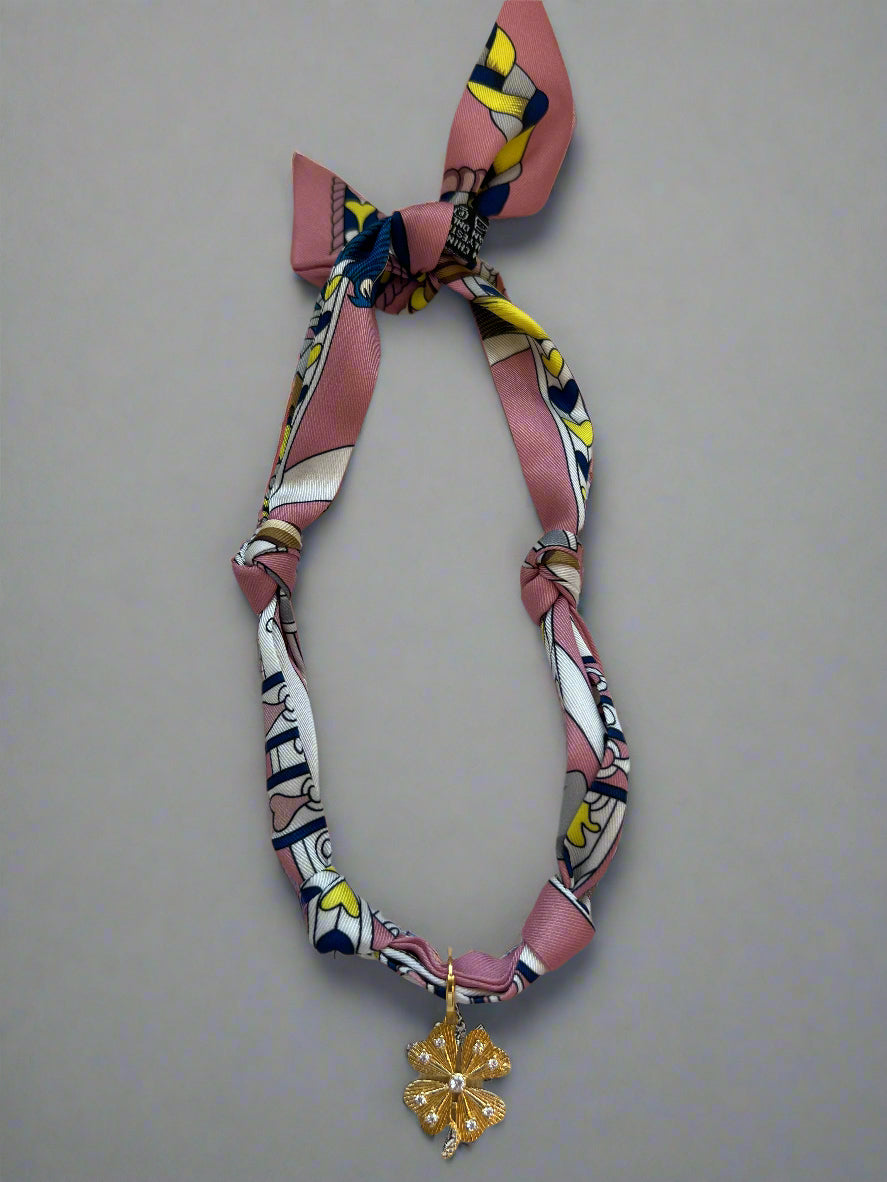 Scarf Necklace with Charm
