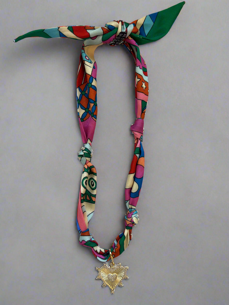 Scarf Necklace with Charm