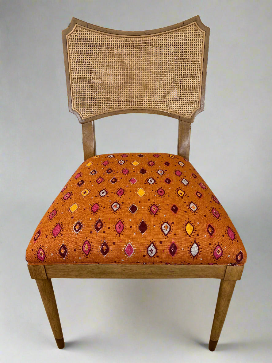 Powers Cane Side Chair with Custom Peter Dunham Upholstery