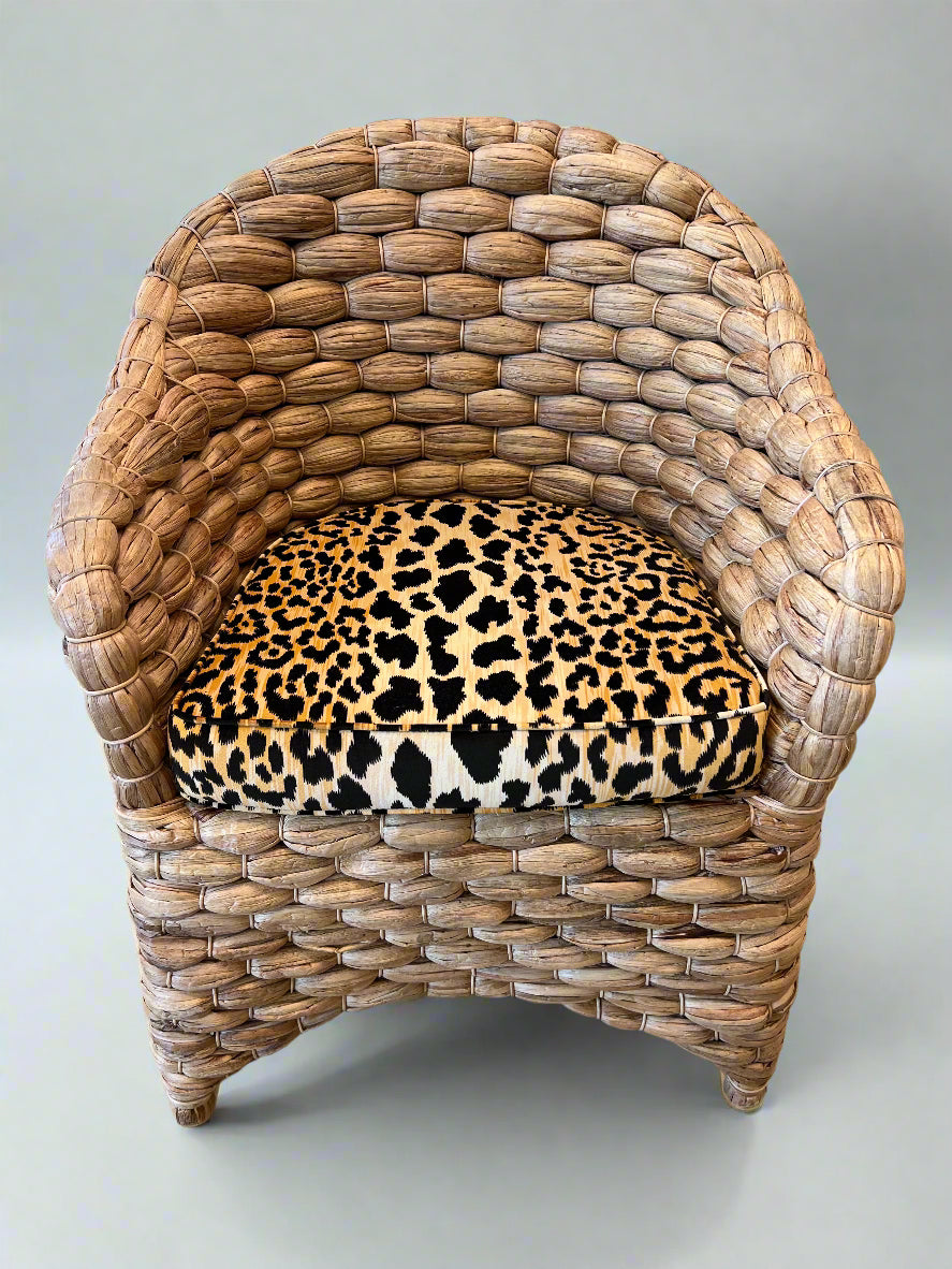 Atherton Dining Chair with Custom Leopard Upholstery