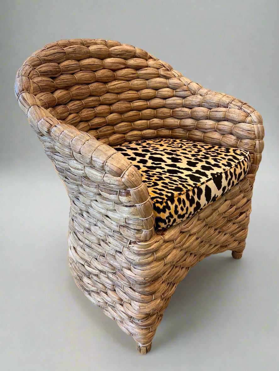 Atherton Dining Chair with Custom Leopard Upholstery