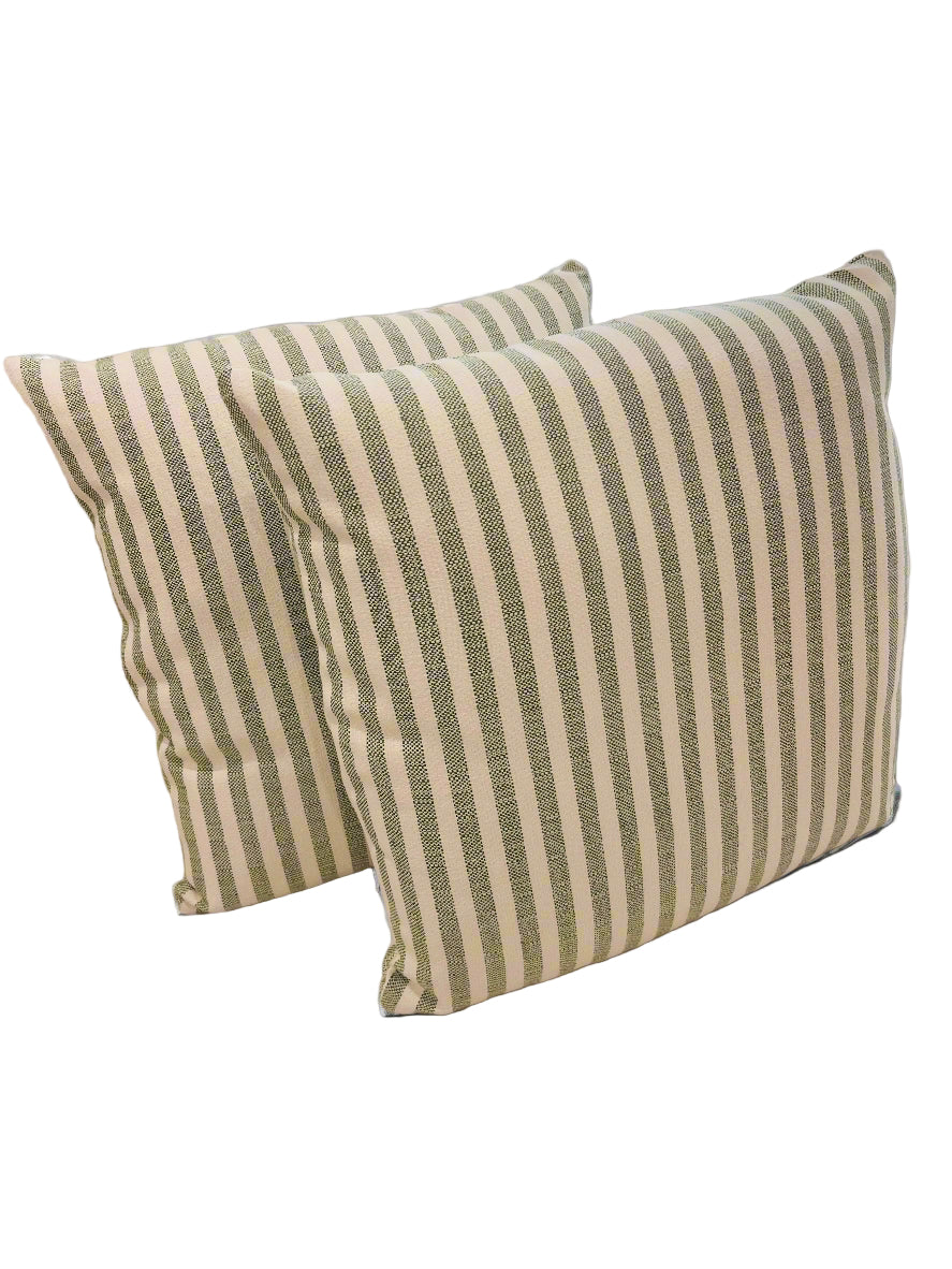 Ely Ticking Leaf 20 x 20 Outdoor Pillow