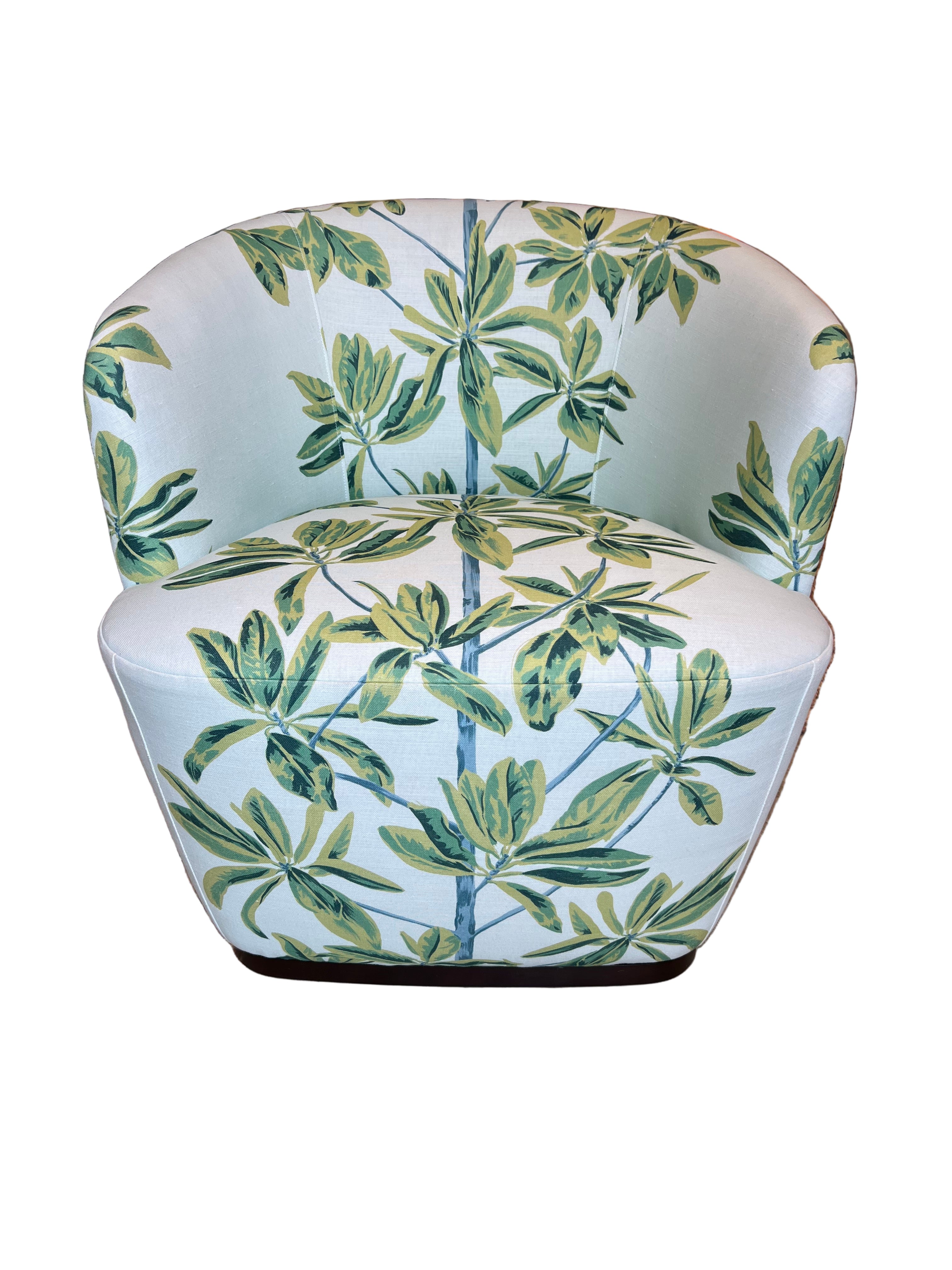 Samantha Swivel Chair in Thibaut Fabric