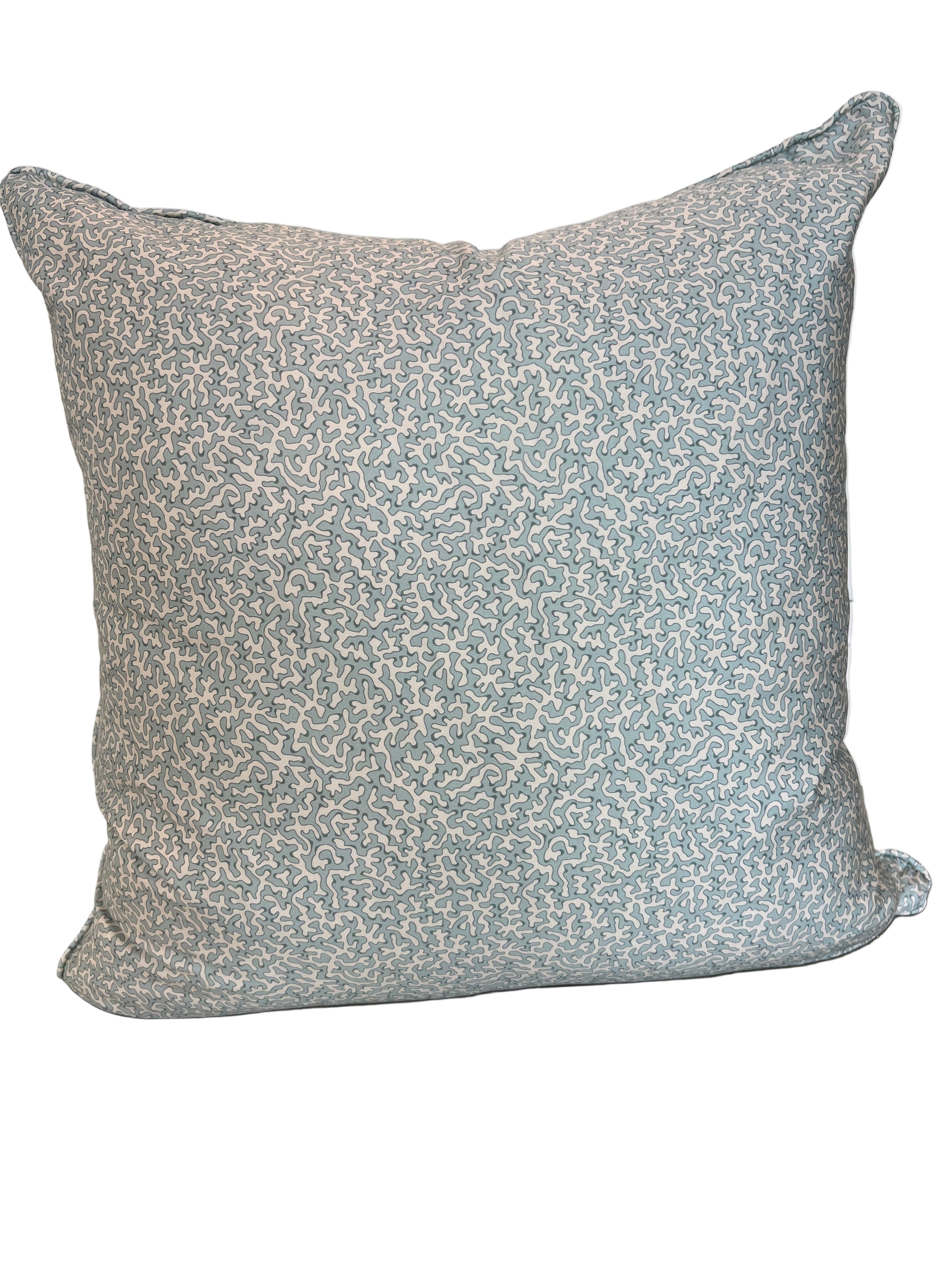 Blue Coral Print Pillow