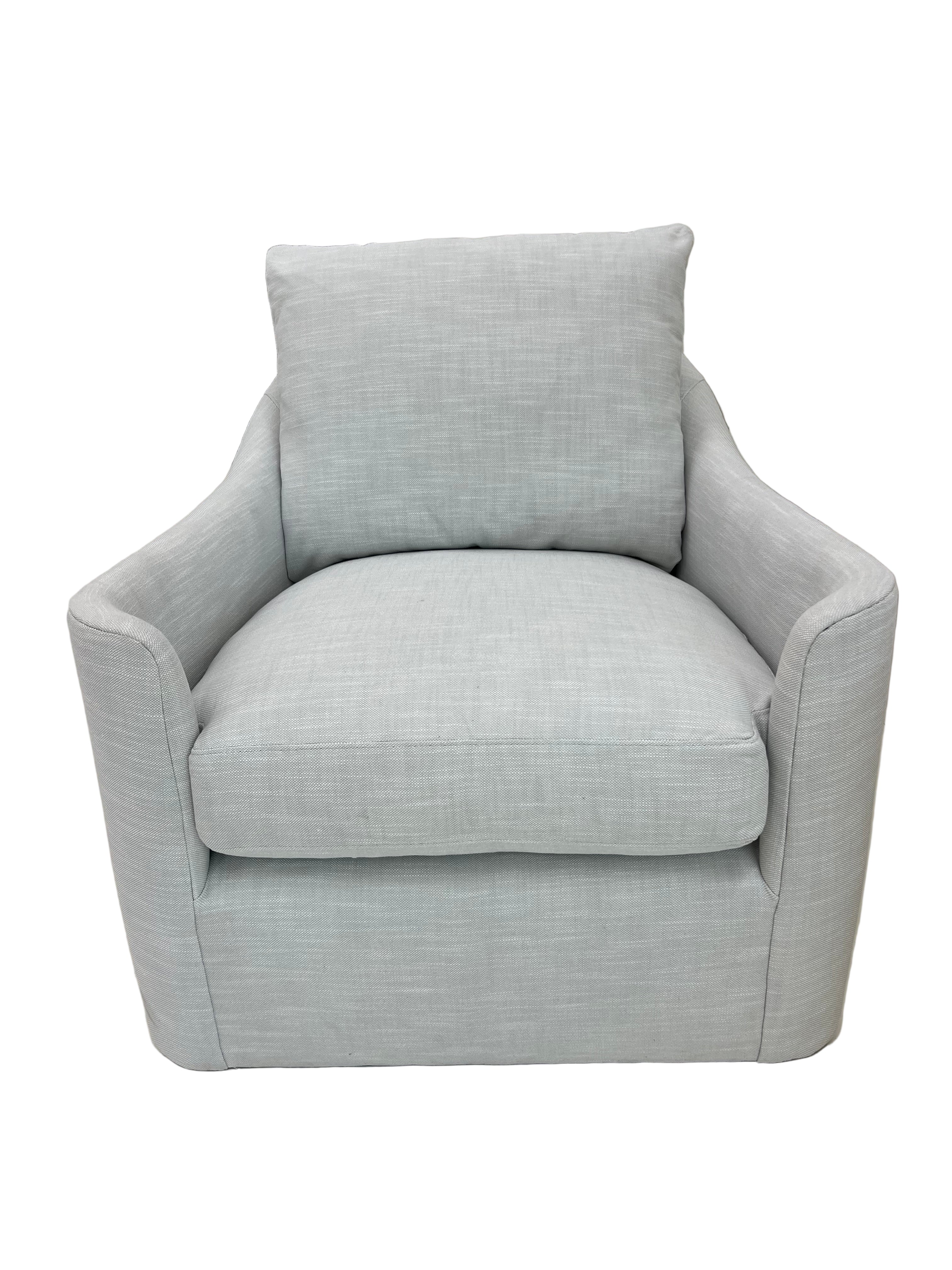 Kent Swivel Chair in Platinum Solid Performance Fabric