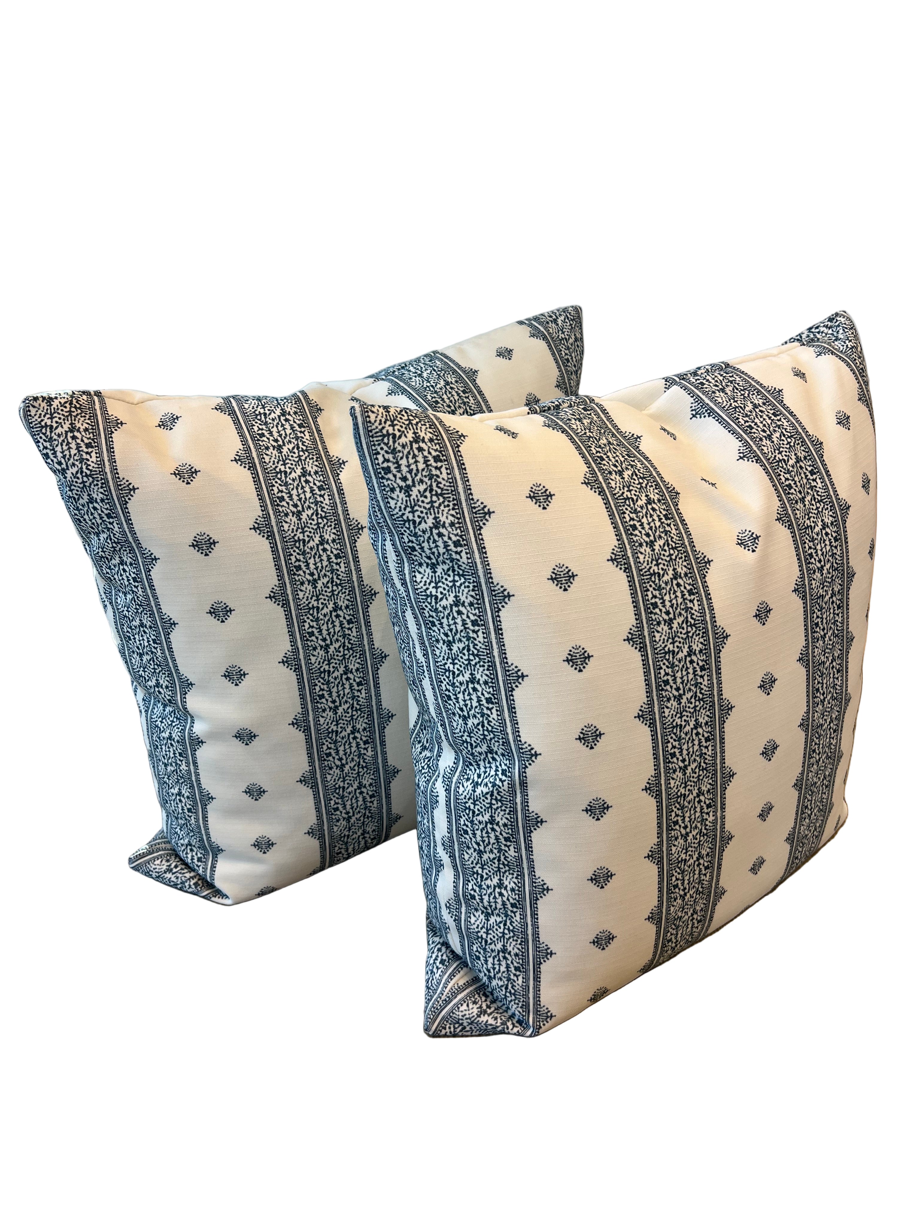 Fez Blue/Natural Print Pillow