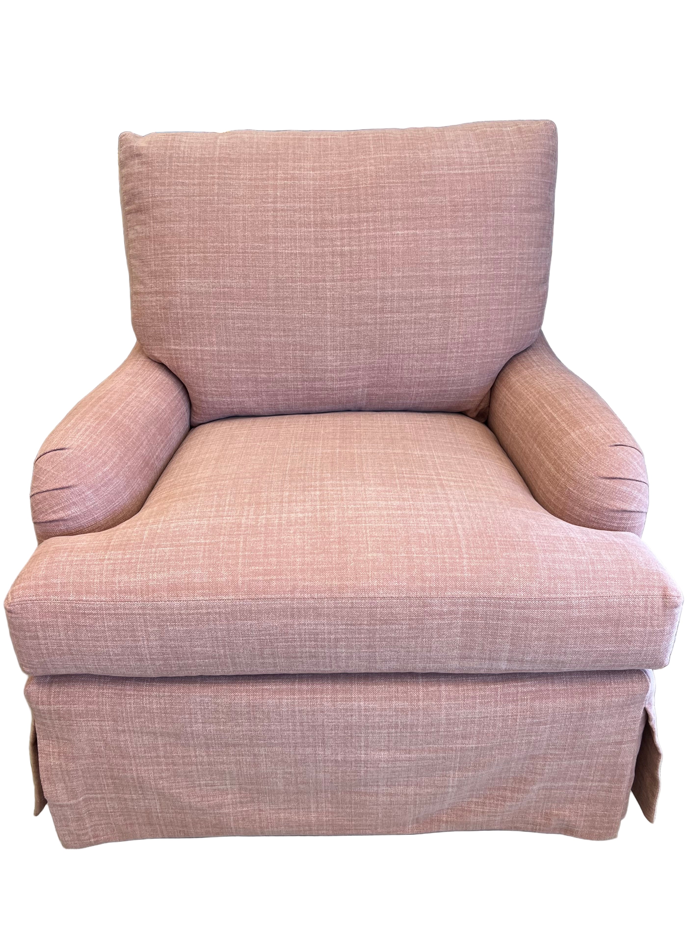 Lee Club Chair in Raspberry Cotton