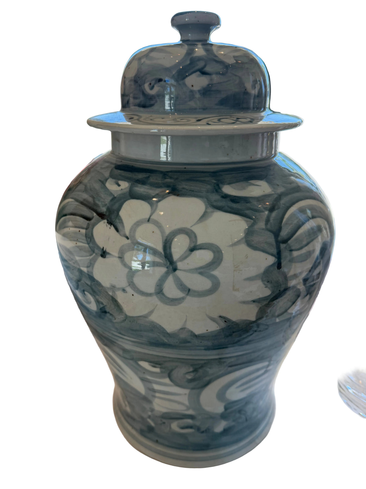 Blue & White Urn with Lid