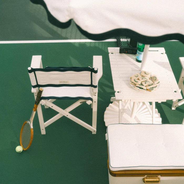 Tall Folding Umbrella Table in Antique White