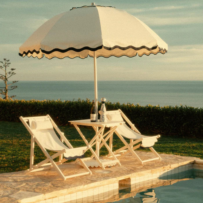Tall Folding Umbrella Table in Antique White