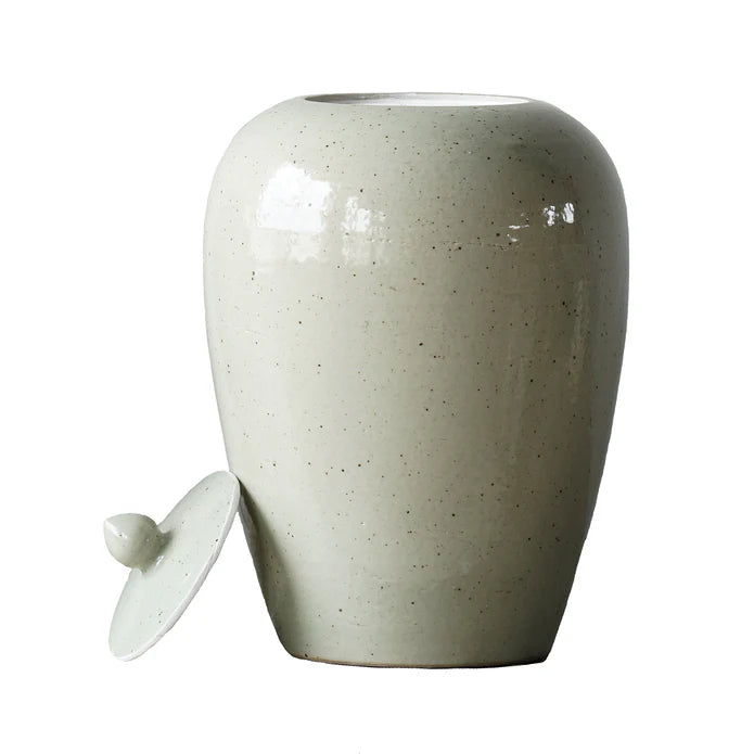 Porcelain Cream Glaze Storage Jar