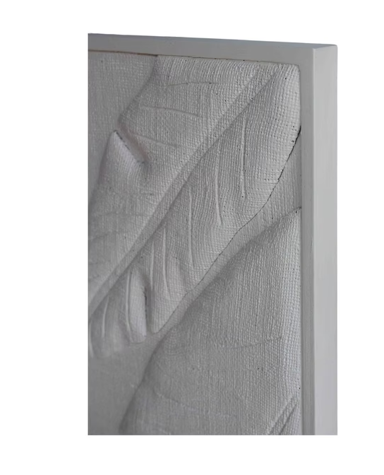White Woven Tropical Leaves