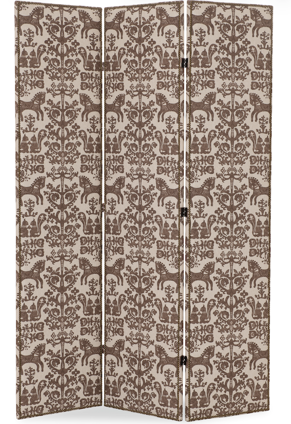 Upholstered Standing Screen in Steeplechase Brown
