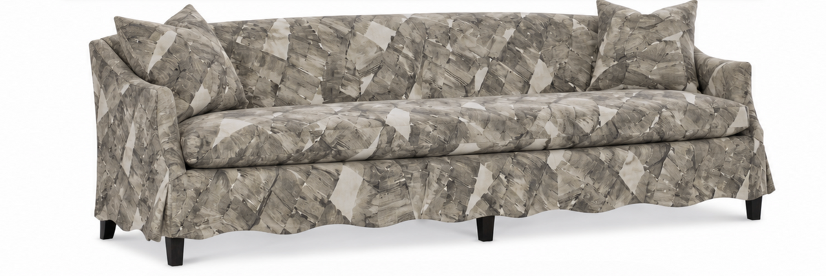 Lee Sofa 90" Wave Skirt in Palm Print
