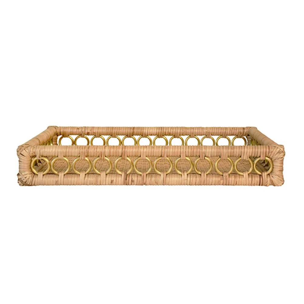 Tango Rattan and Brass Tray