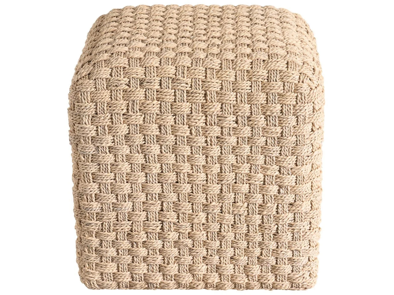 Basket Weave Woven Pouf