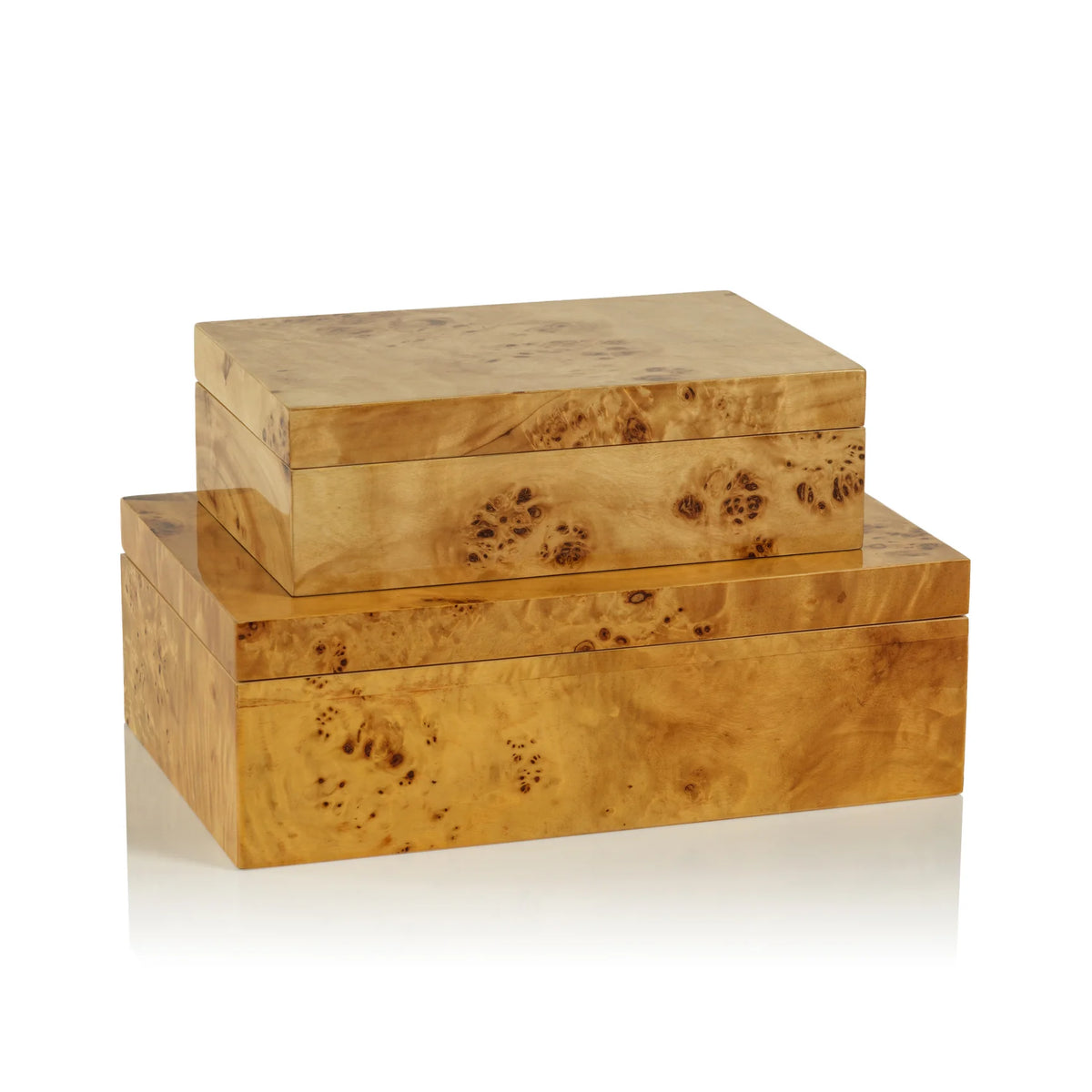 Burl Wood Decorative Boxes