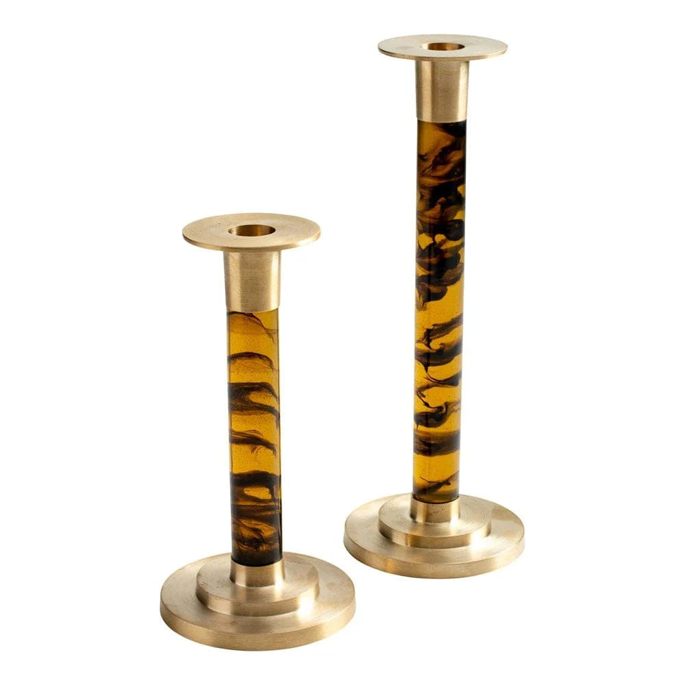 Resin Tortoiseshell Candlesticks