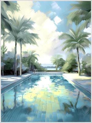 Miami Palm and Pool Prints
